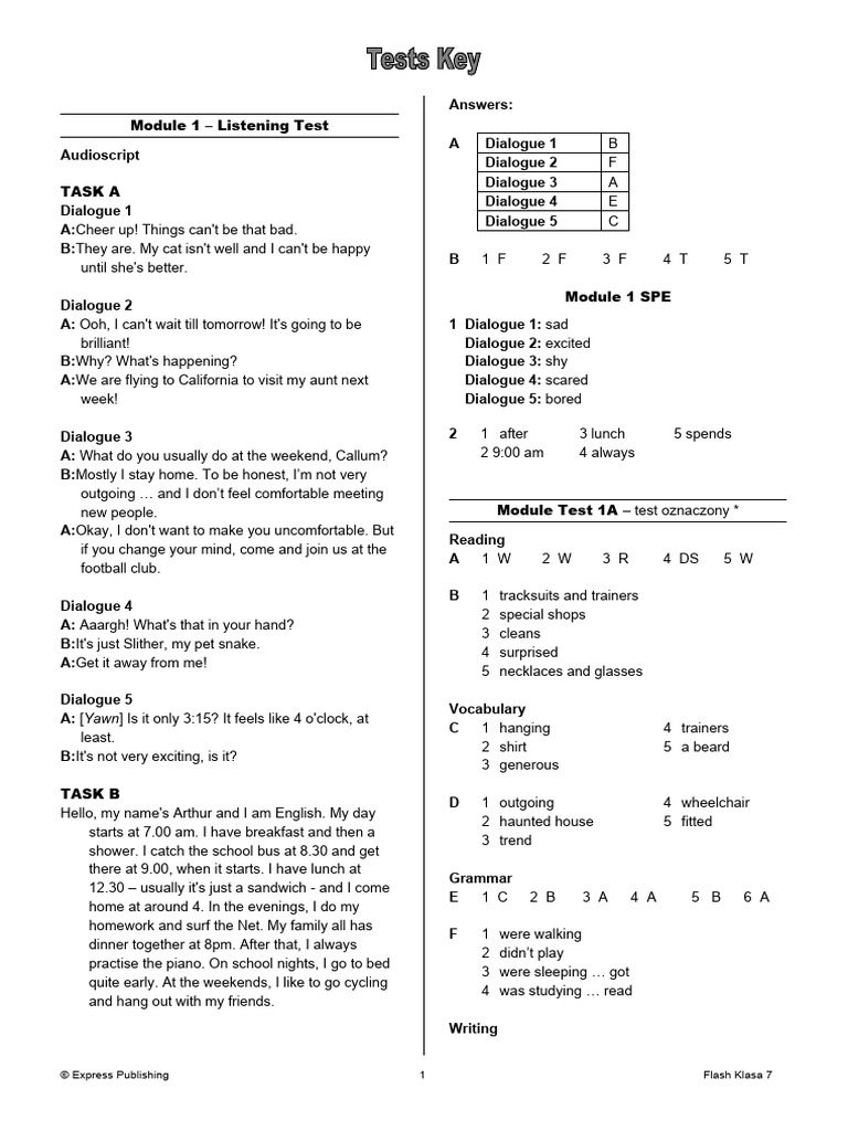 Flash Klasa 7 Testy Pdf