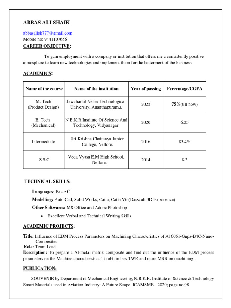 Engineering Career Profile | PDF