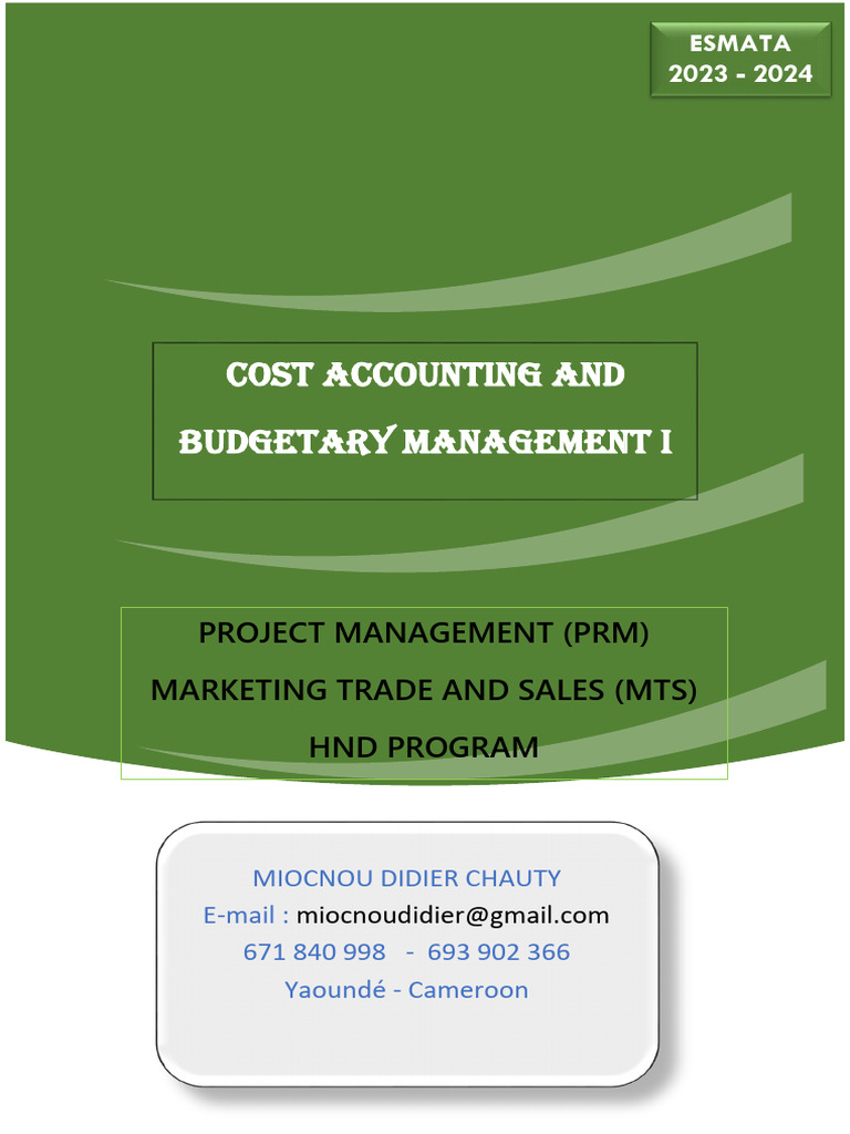 Cost Accounting and Budget Management | PDF