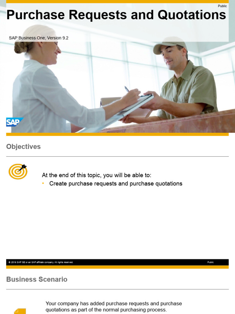 Creating Purchase Quotations in SAP B1 | PDF | Procurement ...