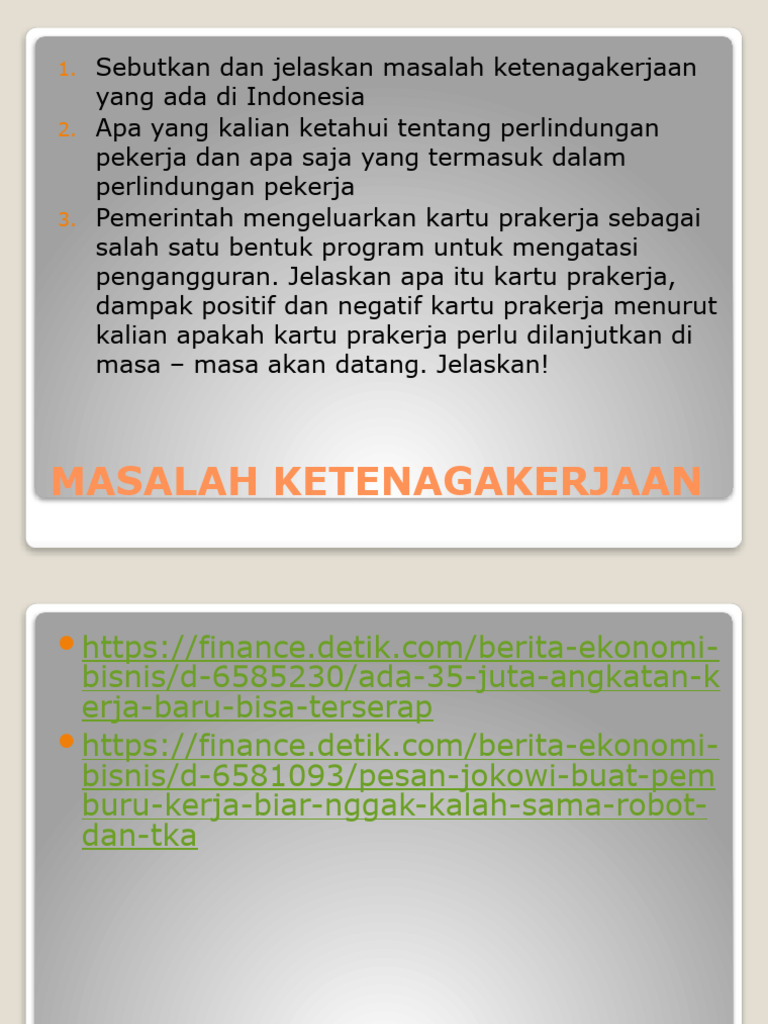 jelaskan 5 masalah ketenagakerjaan di indonesia