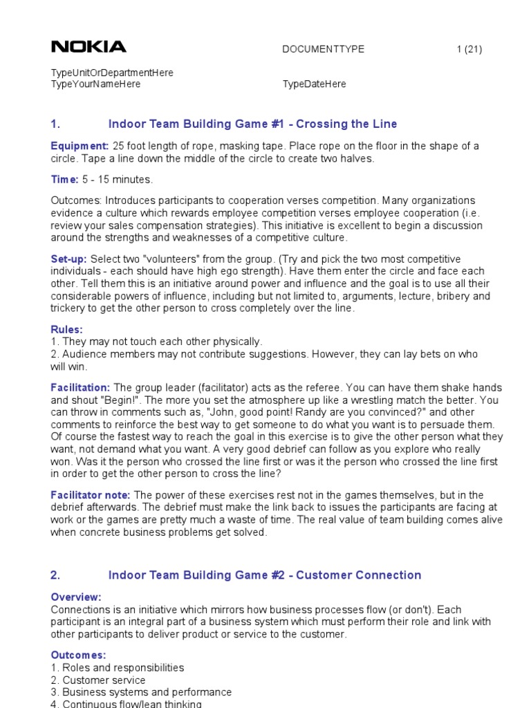 Team Building Games | PDF | Knot | Cheerleading