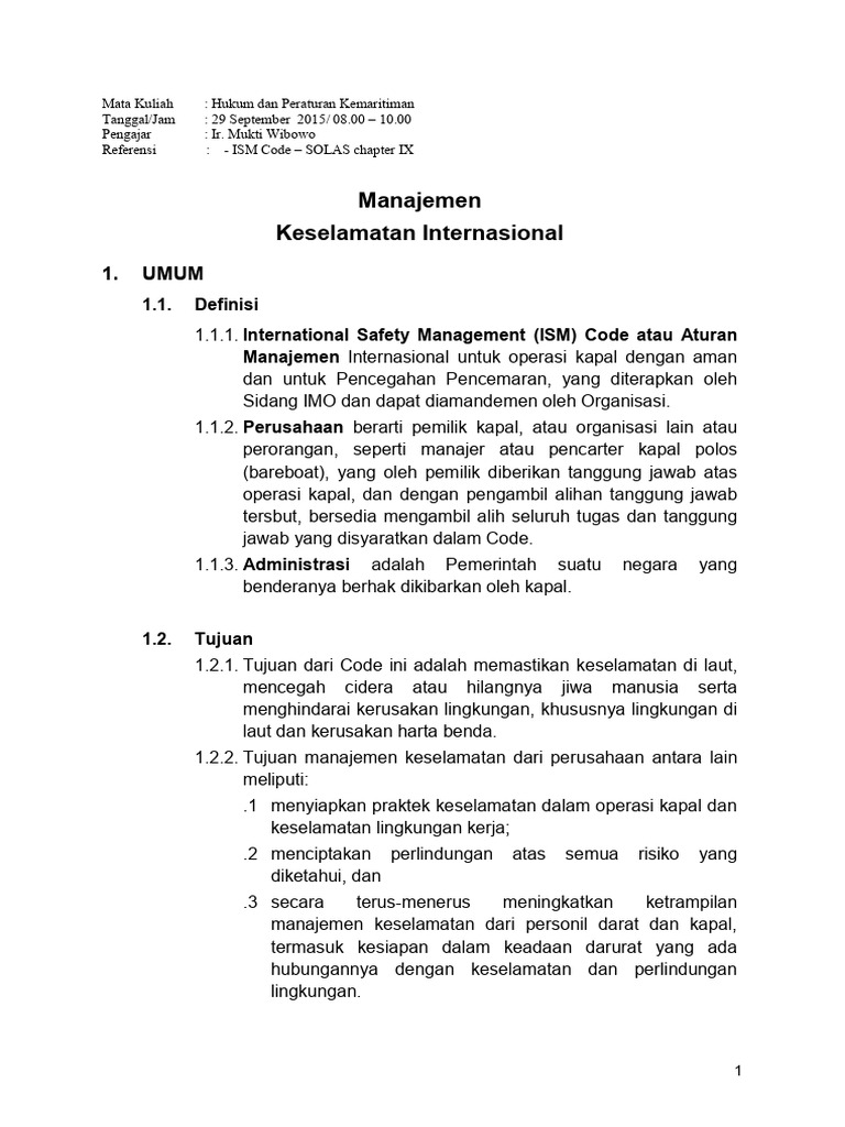 ISM Code | PDF