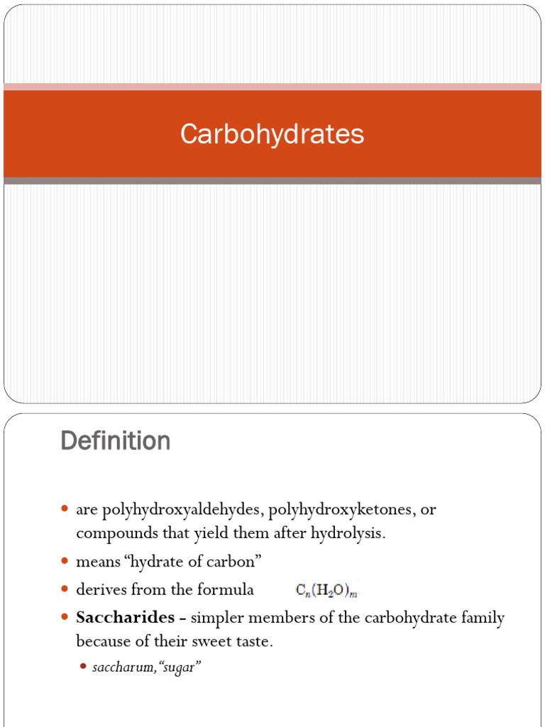 Carbohydrates PDF Carbohydrates Polysaccharide