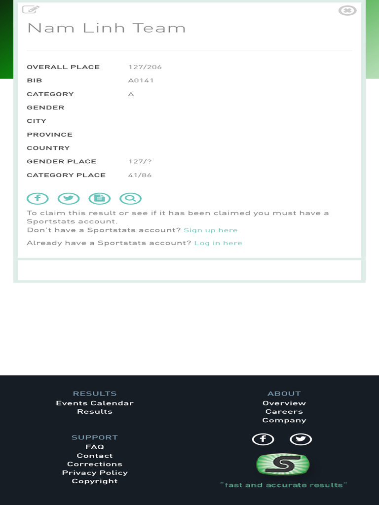 Sportstats Results PDF