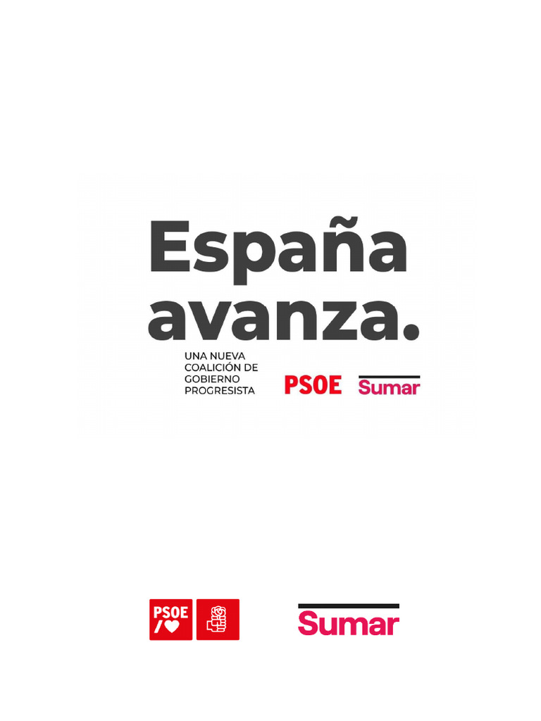 Acuerdo de PSOE y Sumar para El Gobierno de Coalición | PDF
