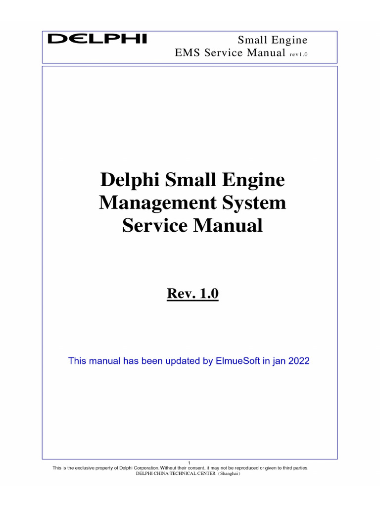 Microsoft word delphi ctc small engine ems service manual