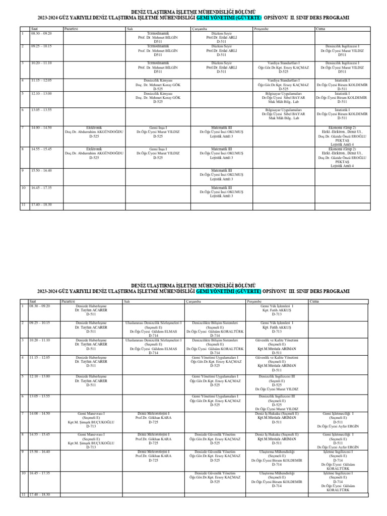 Guverte Opsiyonu Ders Programi 2023 2024 Guz Yariyili Pdf