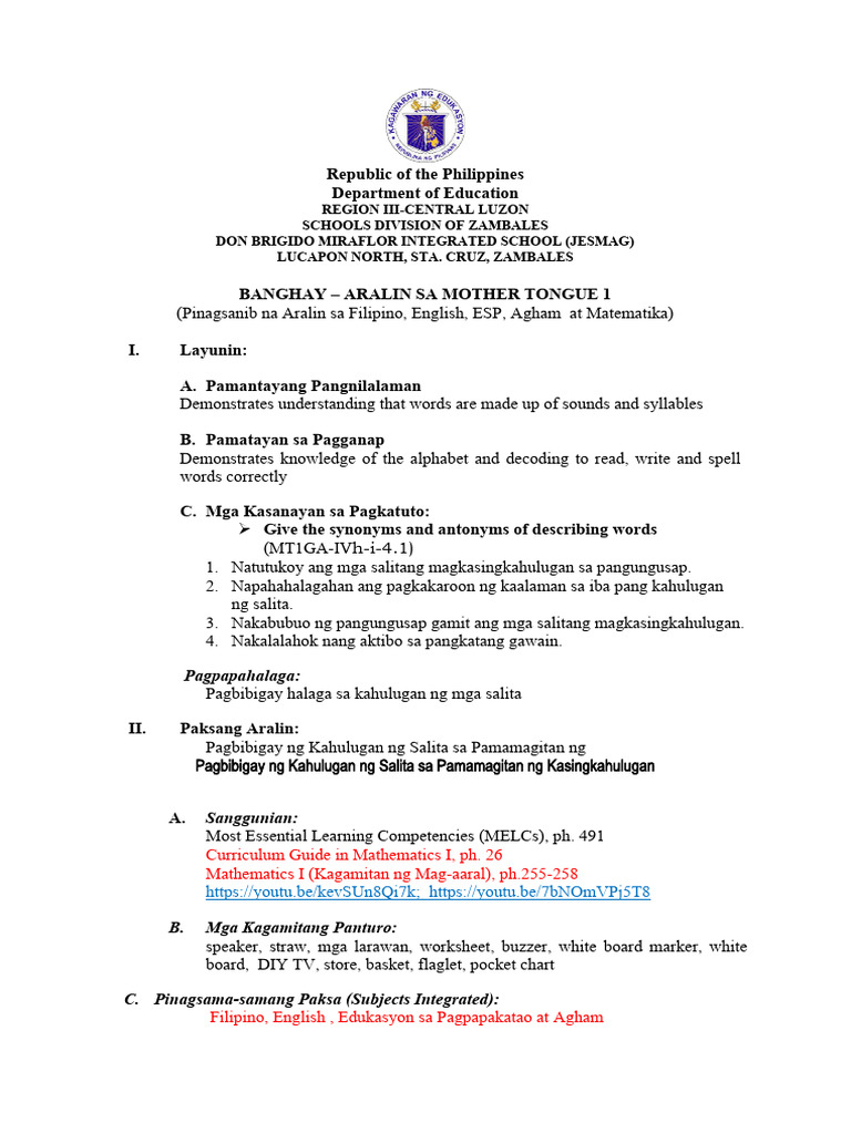 Cot Lesson Plan | PDF