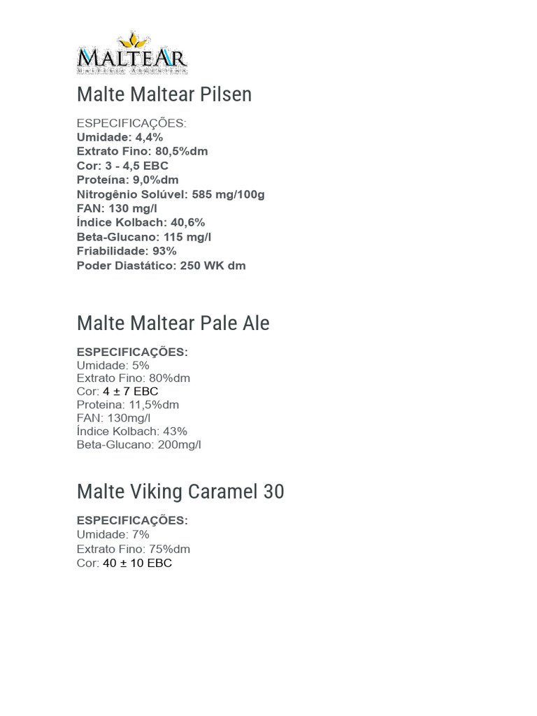 Malte Maltear Pilsen Pale Ale Caramel 30 PDF