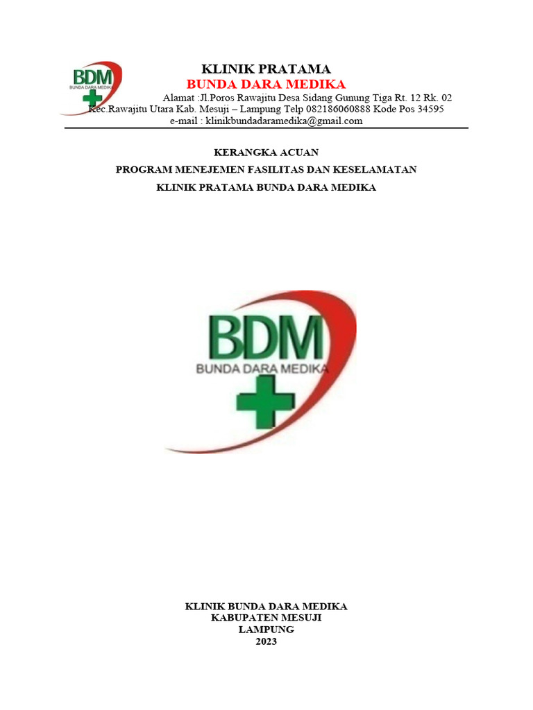 Manajemen Keselamatan Klinik Bunda Dara | PDF