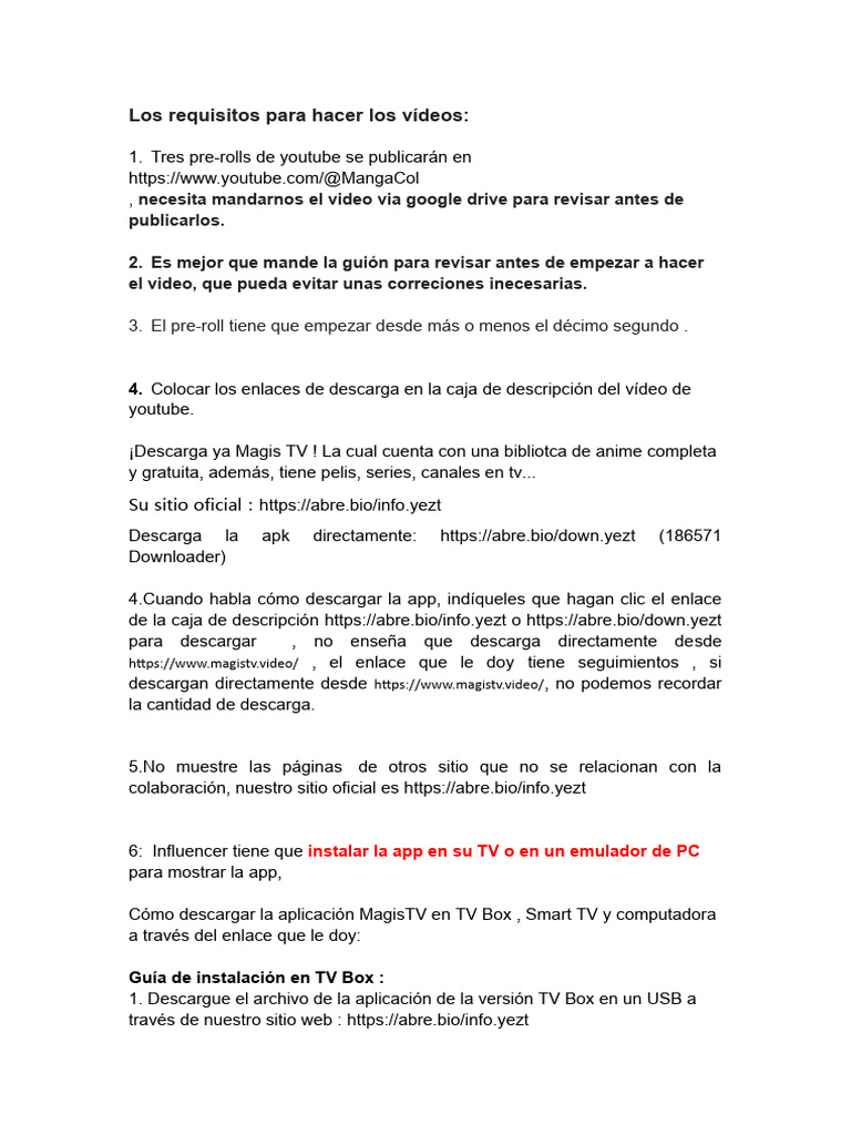 Los requisitos para hacer el v deo mangacol pdf