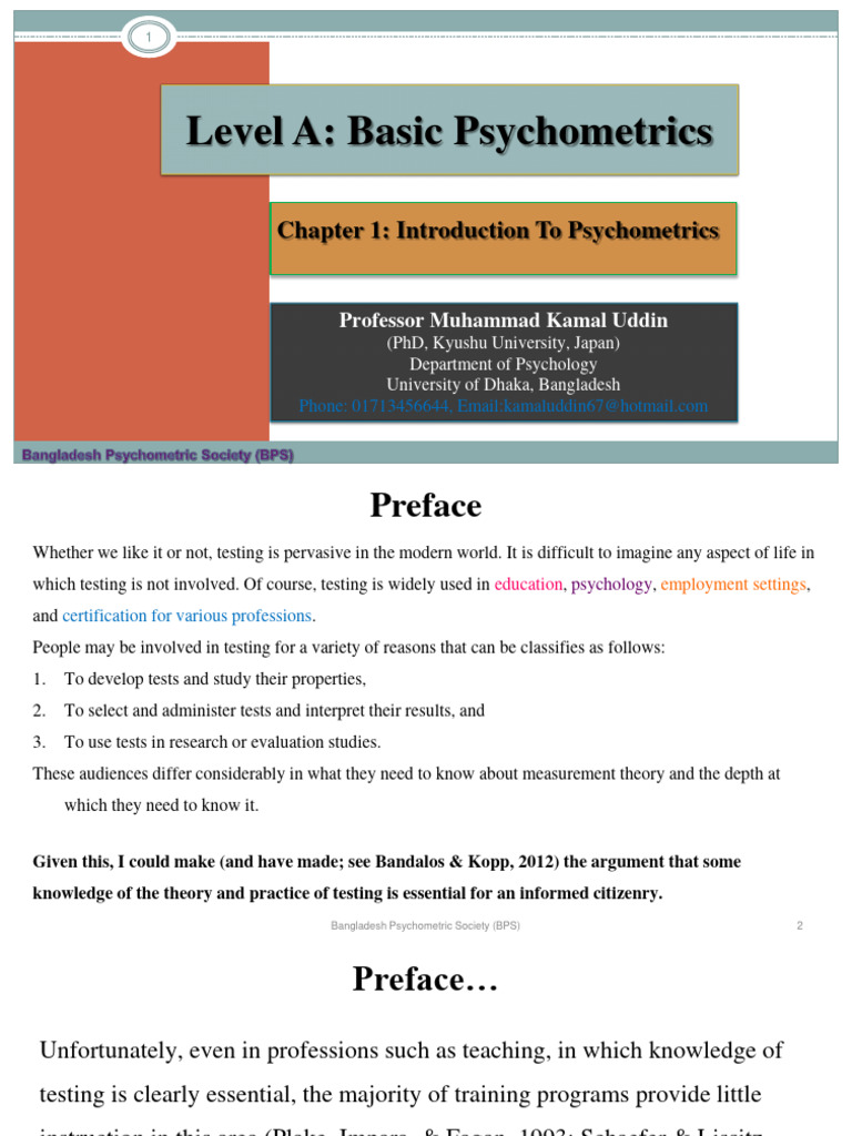 PSYCHOMETRICS INTRODUCTION visual data 2