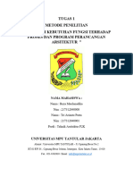 Tugas 1 Metode Penelitian Korelasi Kebutuhan Fungsi Terhadap Proses Dan Program Perancangan Arsitektur