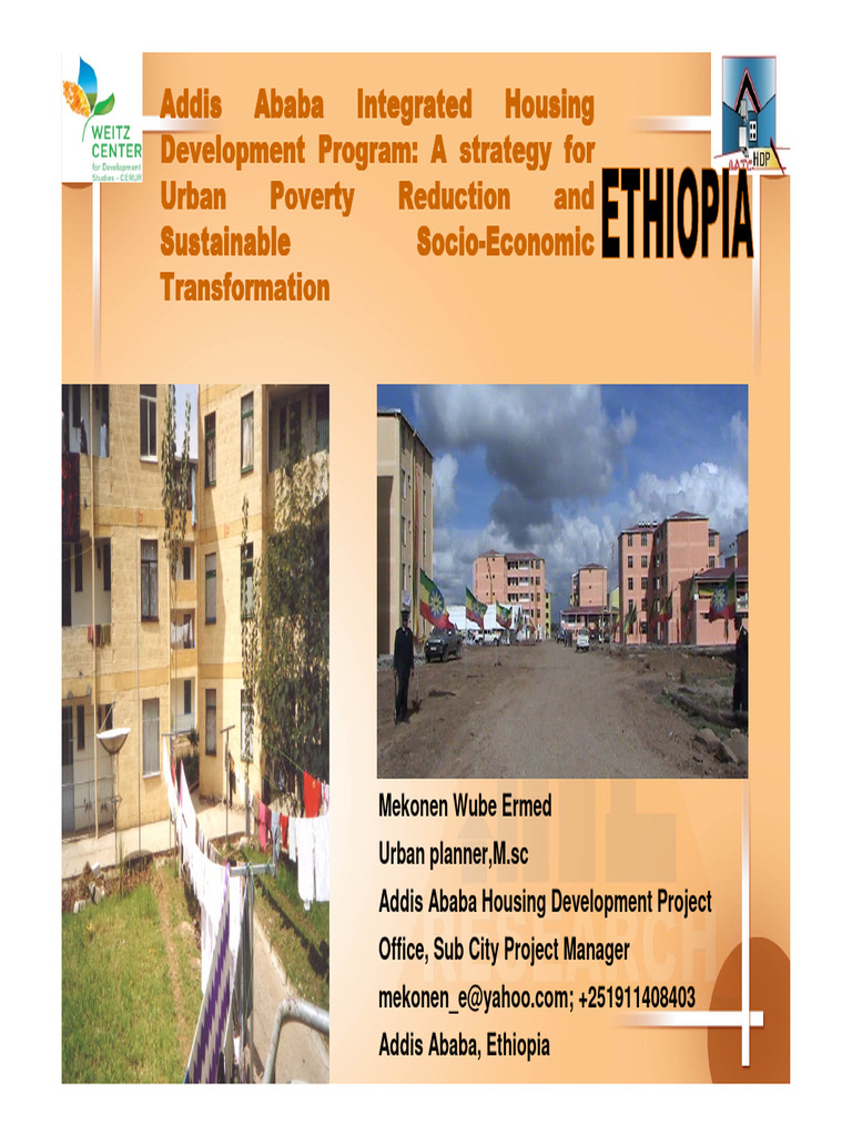 Addis Ababa Housing Development Project Mekonen Wube Ermed PDF