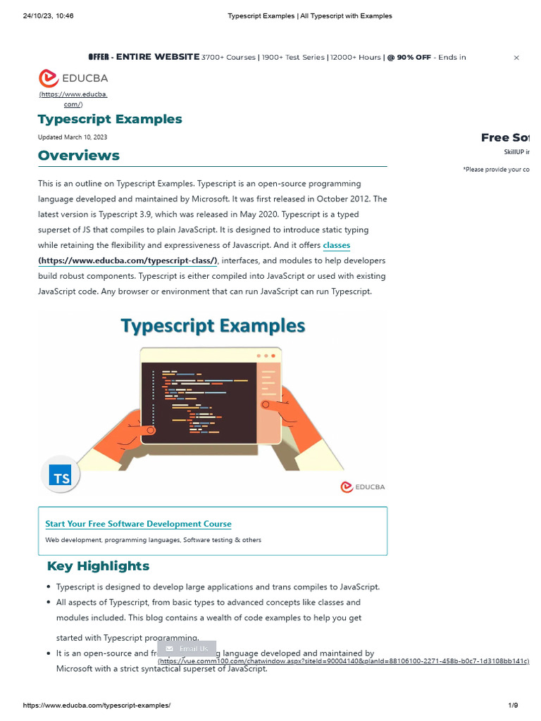 Typescript Examples - All Typescript With Examples | PDF
