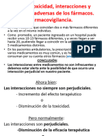 Tema 7. Toxicidad, Interacciones y Reacciones Adversas de Los Fármacos. Farmacovigilancia.