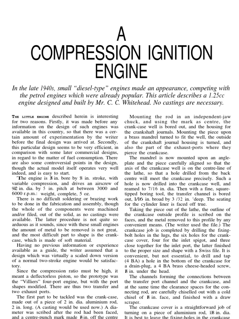 RC Airplane Engine Plans PDF Internal Combustion Engine Diesel Engine