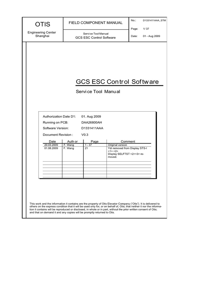 OTIS GCS ESC Control Software Manual | PDF