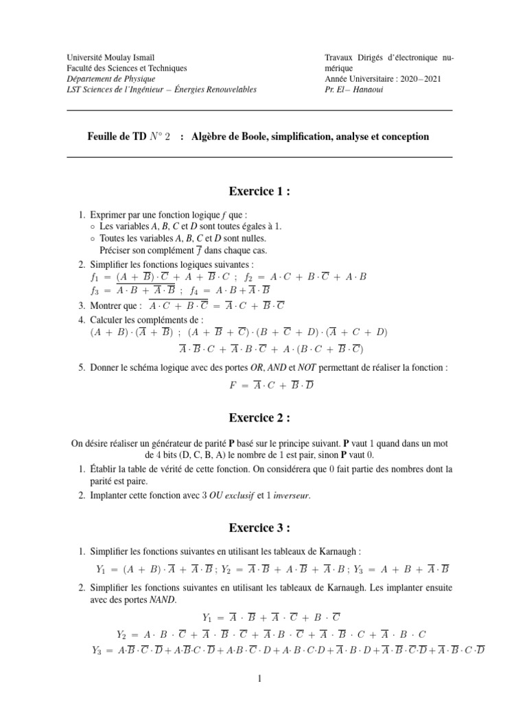 Corrige Td2 en P514 P523 Fste Elhanaoui | PDF