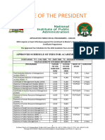 Fee Schedules 2022