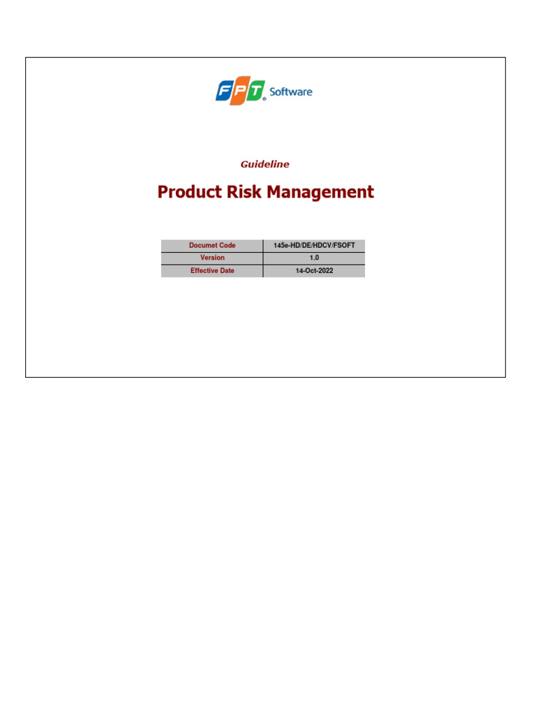 Guideline Product Risk Management PDF