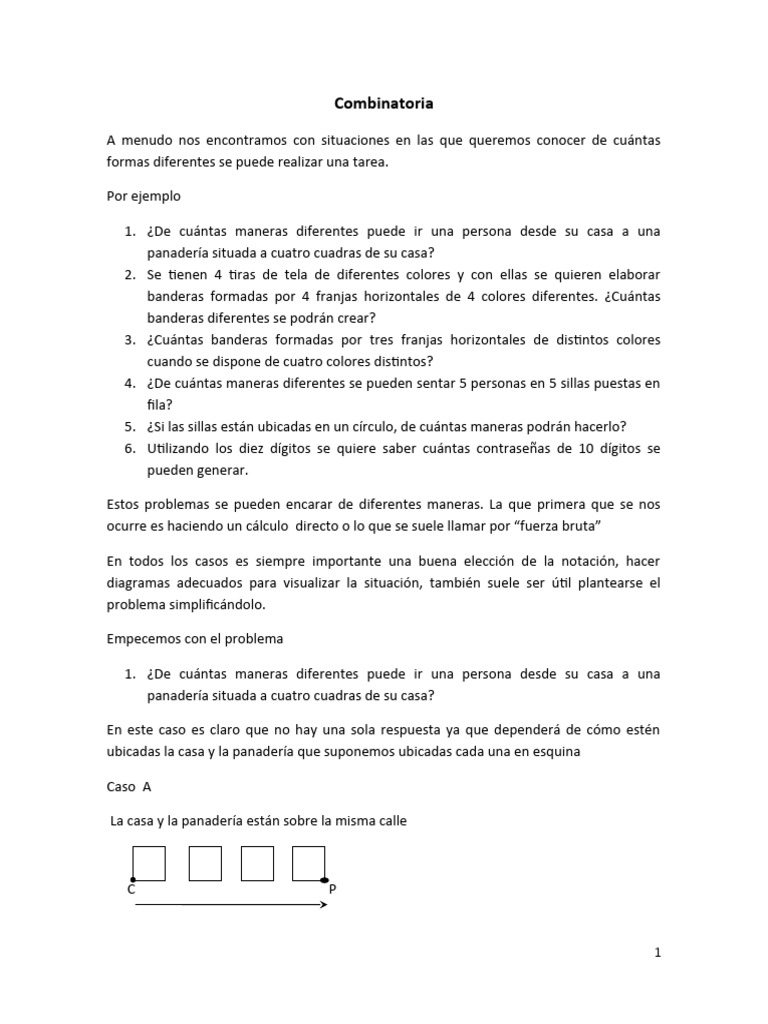 Ejercicios de Combinatoria para Primaria | PDF | Combinatoria ...