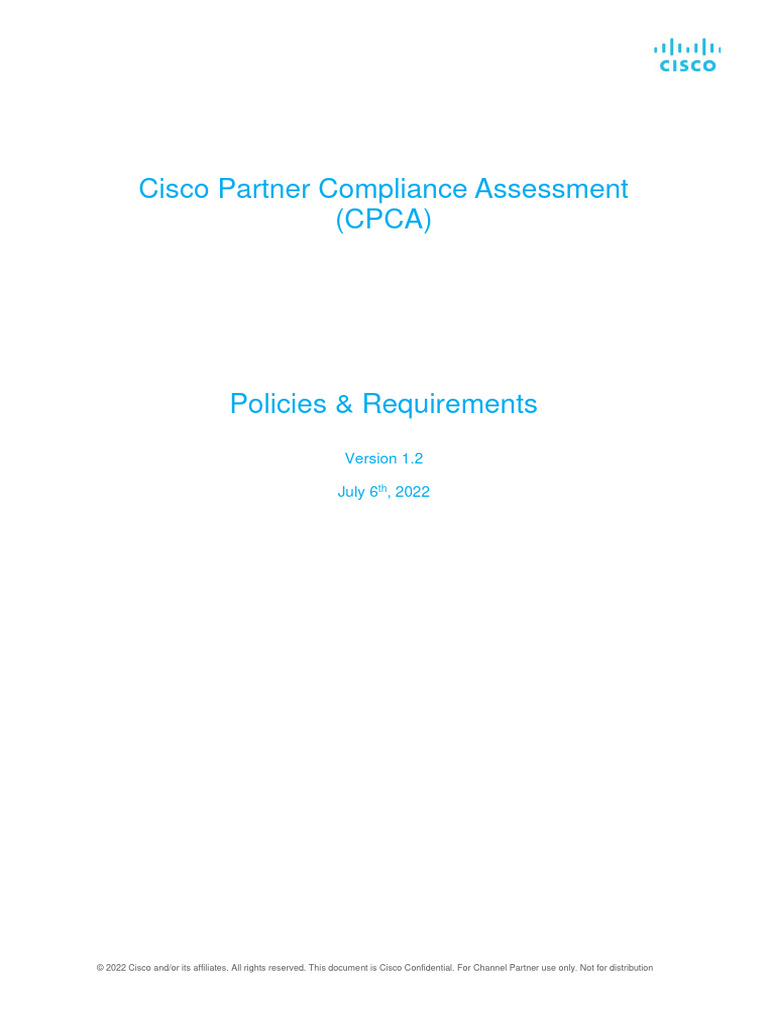 Cisco Partner Compliance Assessment Guide | PDF