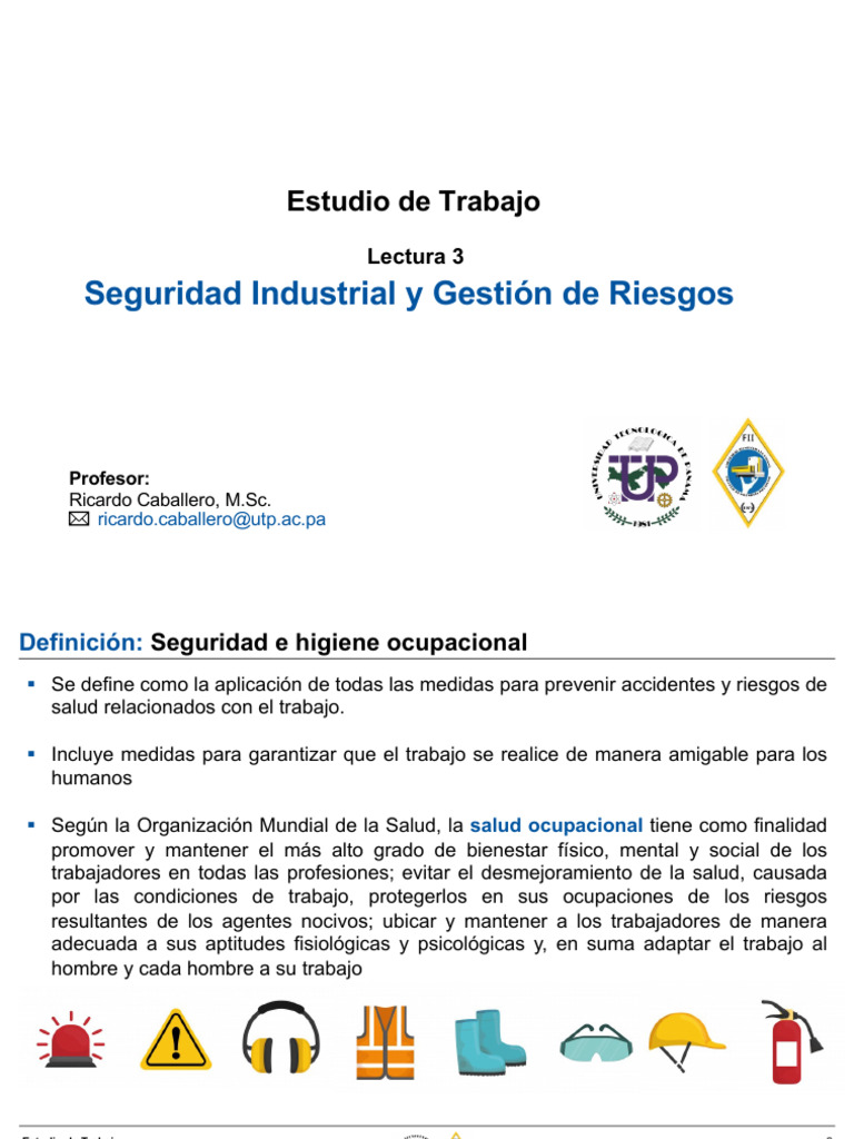l3 Seguridad Industrial y Gestion de Riesgos | PDF