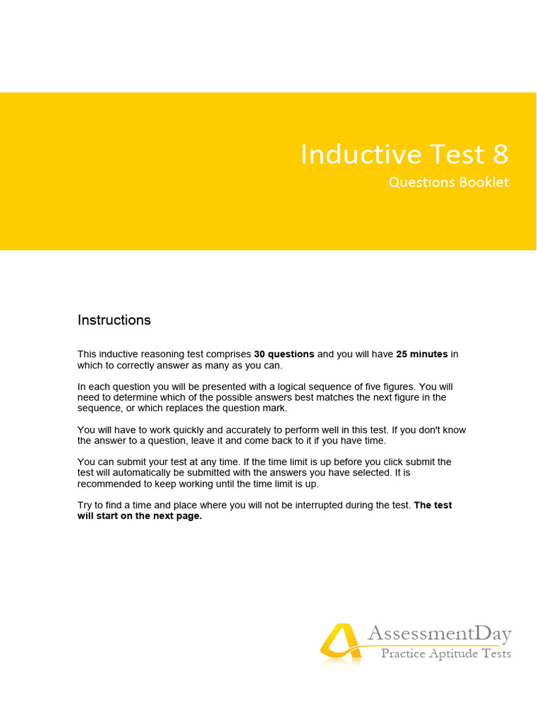 Inductive Reasoning Test Practice | PDF