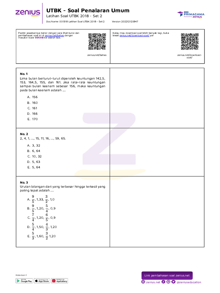 Latihan Soal UTBK 2018 Set 2 | PDF