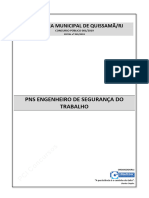 Pns Engenheiro de Segurança Do Trabalho: Prefeitura Municipal de Quissamã/Rj