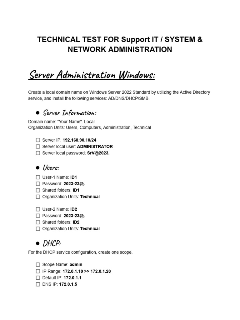 Paperless TEST FOR Support IT SYSTEM NETWORK ADMINISTRATION PDF