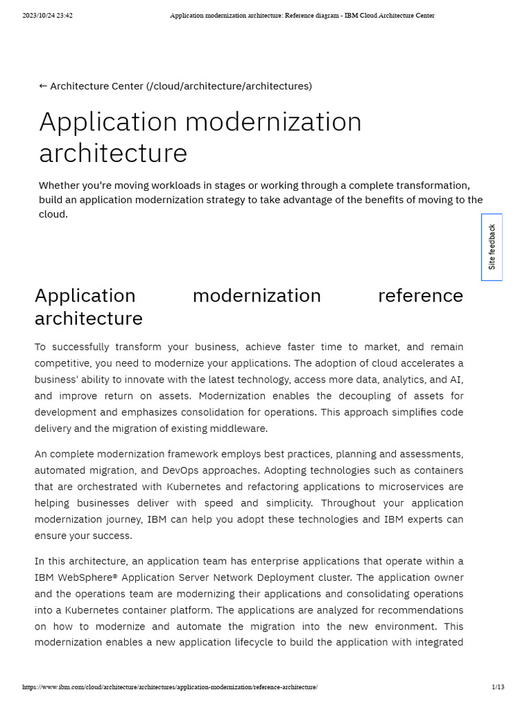 Application modernization architecture reference diagram ibm cloud