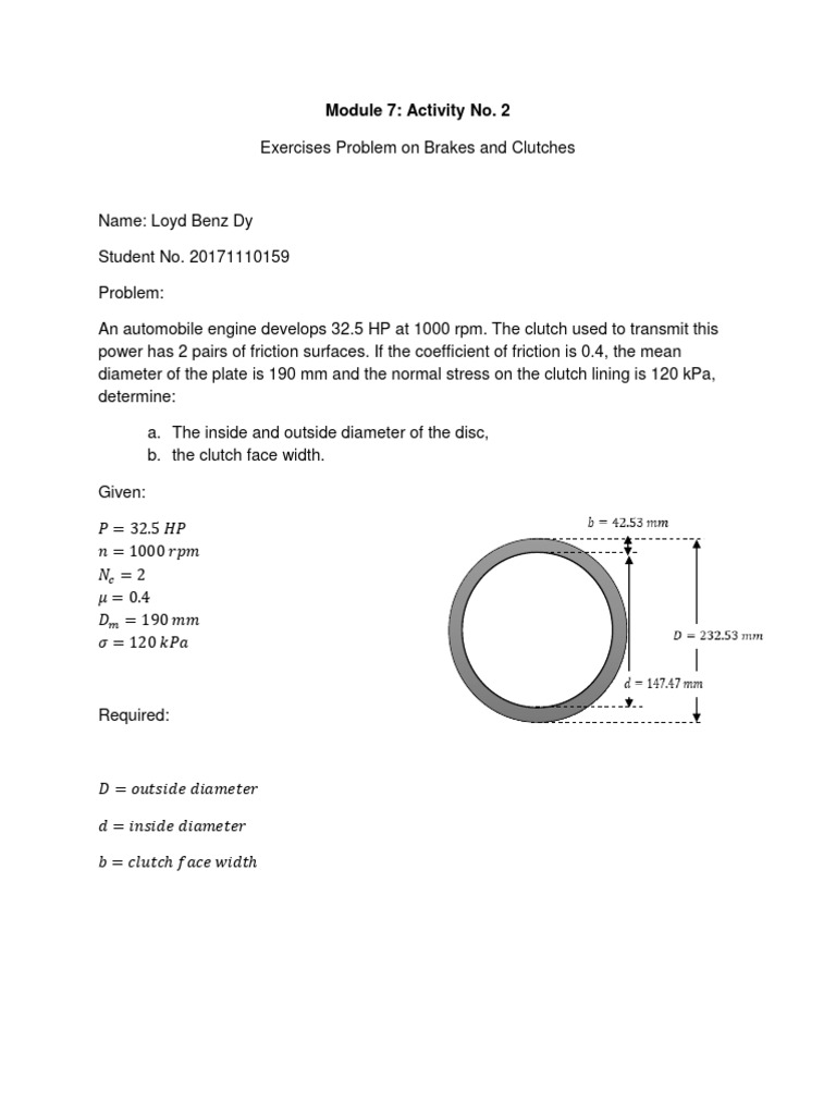 Module 7 Activity No 2 | PDF | Clutch | Land Vehicles