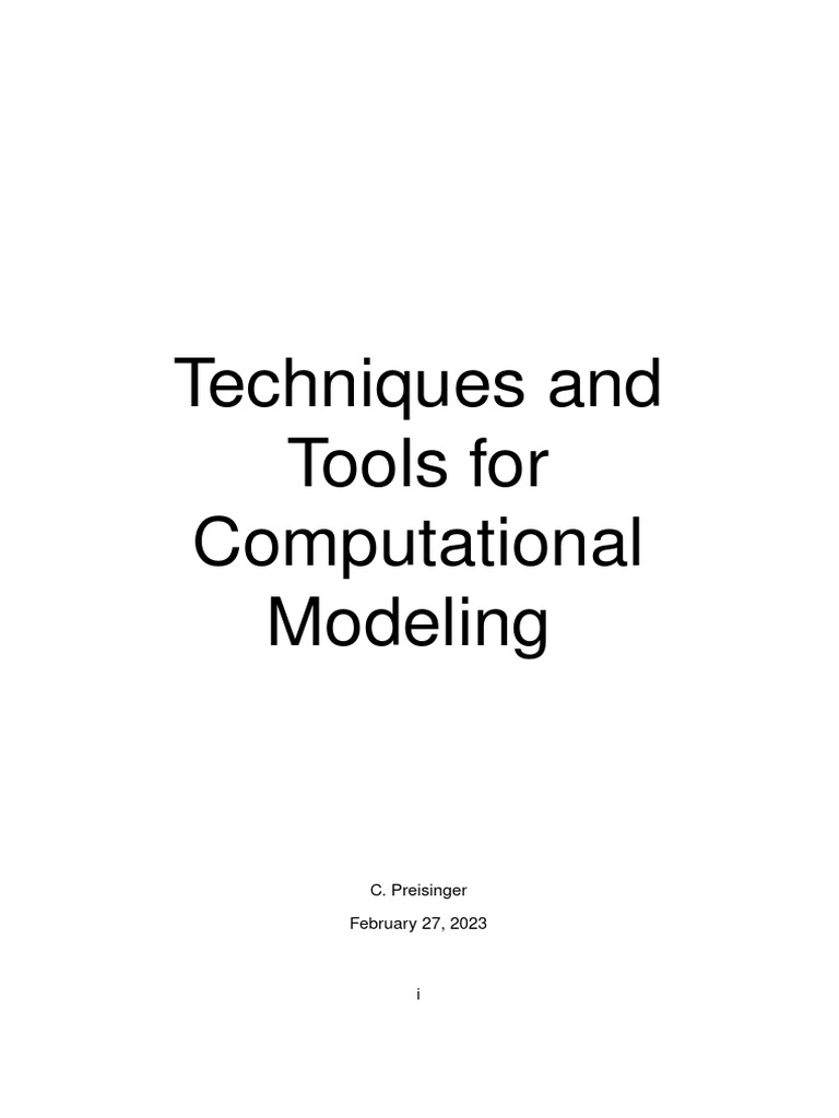 Techniques and Tools for Computational Modeling PDF Class