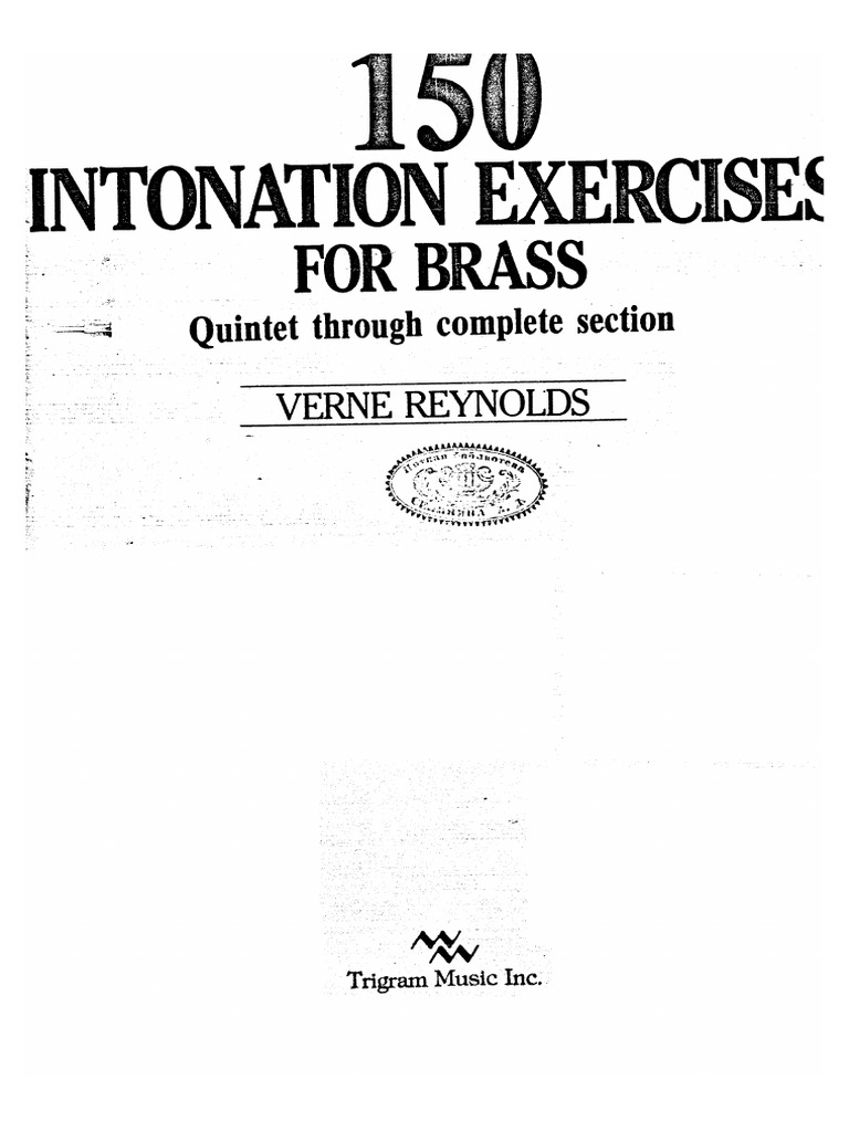 REYNOLDS. Intonation Exercises For Brass Quintet PDF