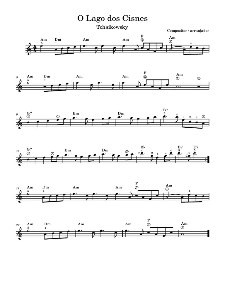 O Lago Dos Cisnes (Teclado Com Cifra) PDF