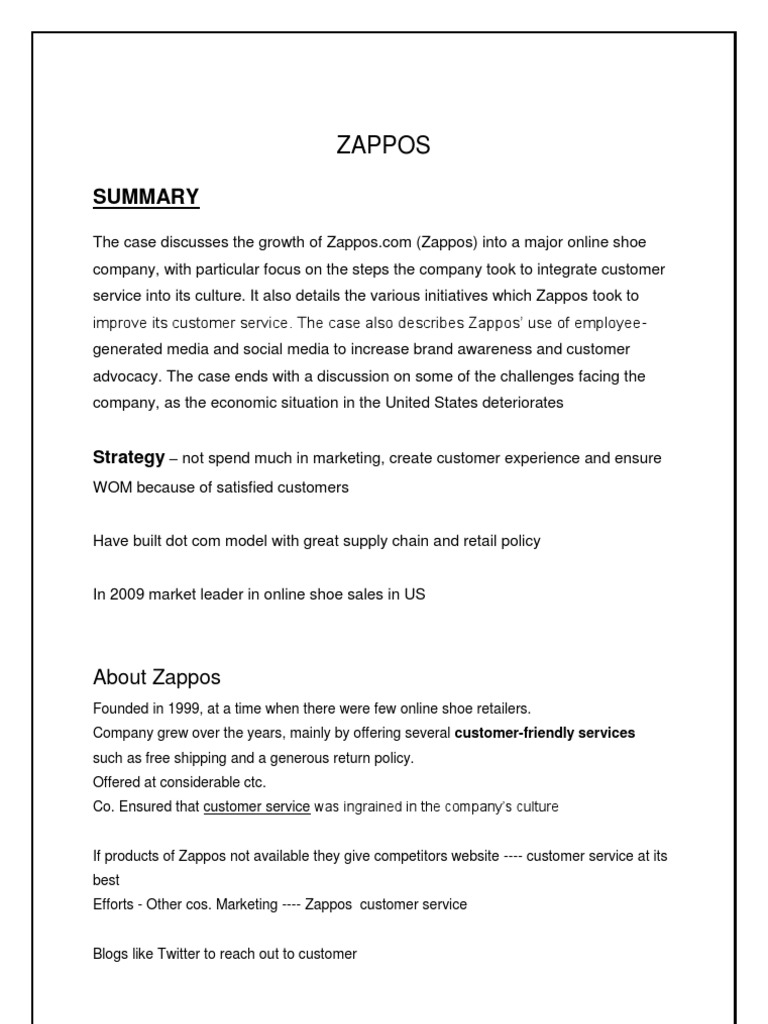 Retail Zappos PDF Zappos Retail