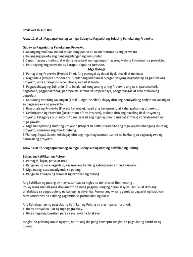 Reviewer in APP 003 (3rd Quarter) | PDF