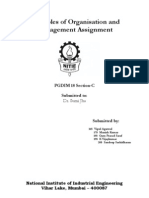 Principles of Organisation and Management Assignment: PGDIM 18 Section-C Submitted To