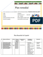 Plan Remedial de Español y Matematicas Quinto Grado