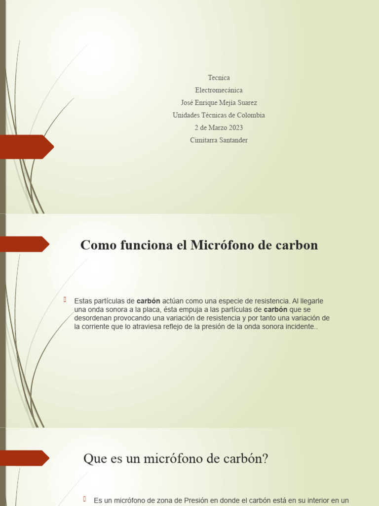 Presentación MICROFONO DE CARBON | PDF