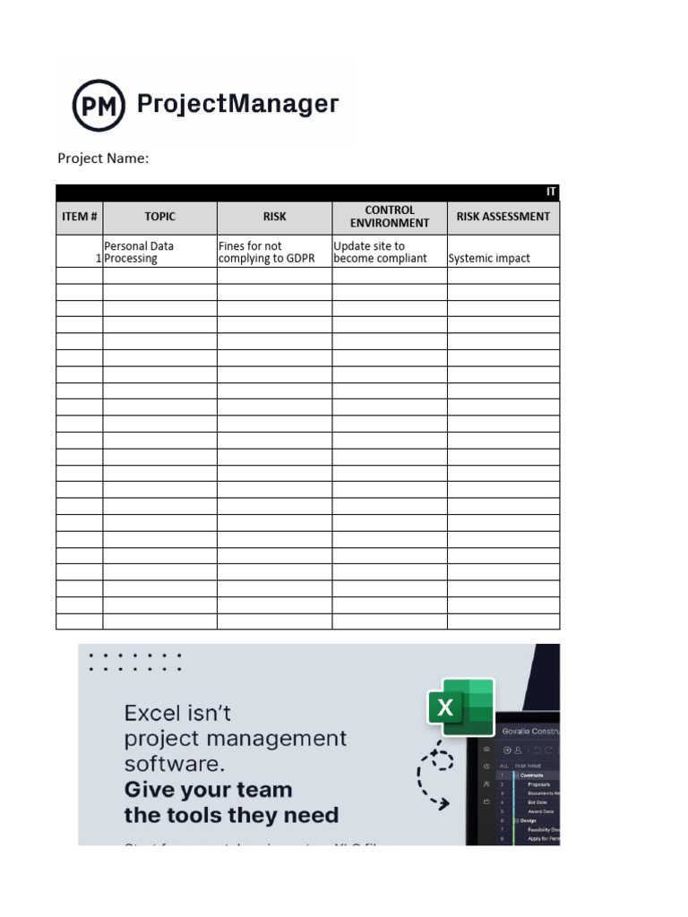 IT Risk Assessment Template ProjectManager WLNK | PDF | Risk | Risk