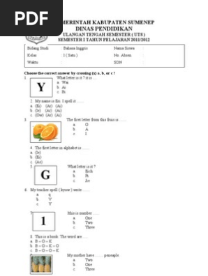 Soal Bhs Inggris Kelas I Sd