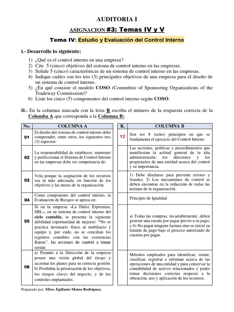 Ejemplo de Cuestionario de Control Interno | PDF | Auditoría | Contabilidad