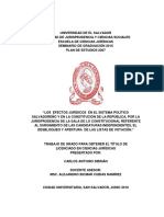 Los Efectos Jurídicos en El Sistema Político Salvadoreño y en La Constitucion de La República