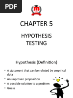 Chapter 5 Hypothesis Testing