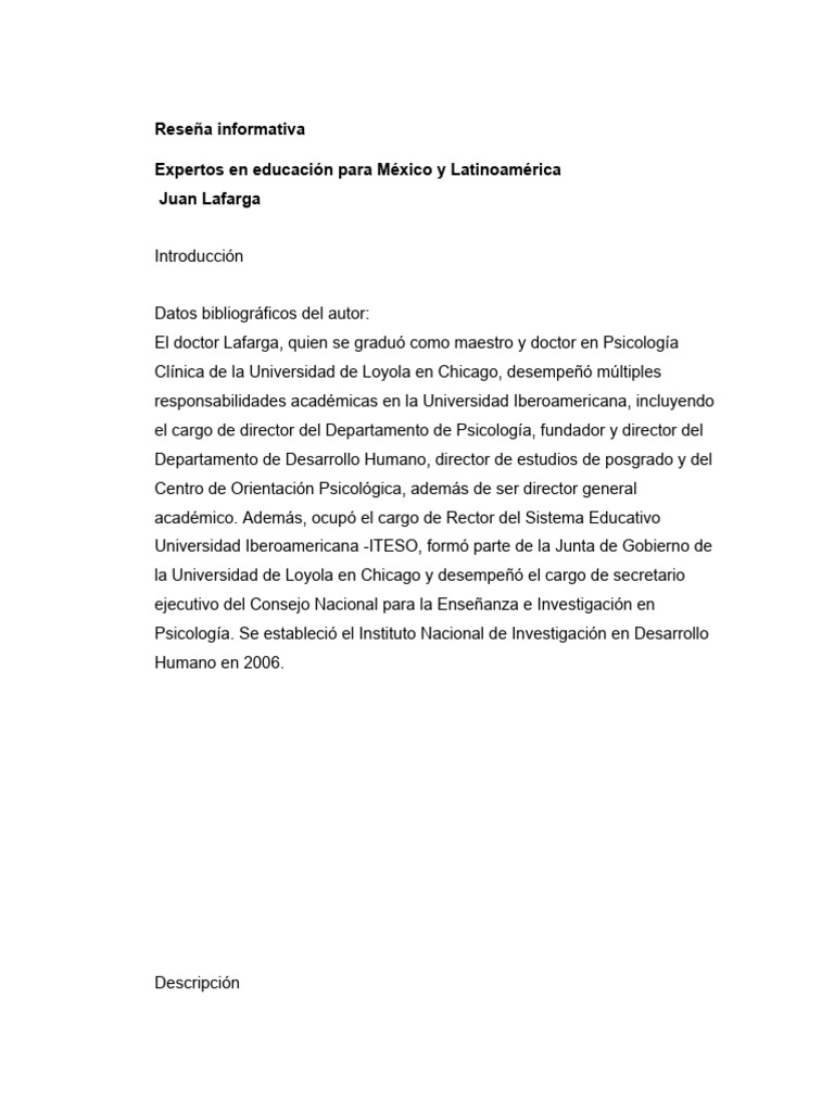 Reseña Informativa sobre Educación en México | PDF