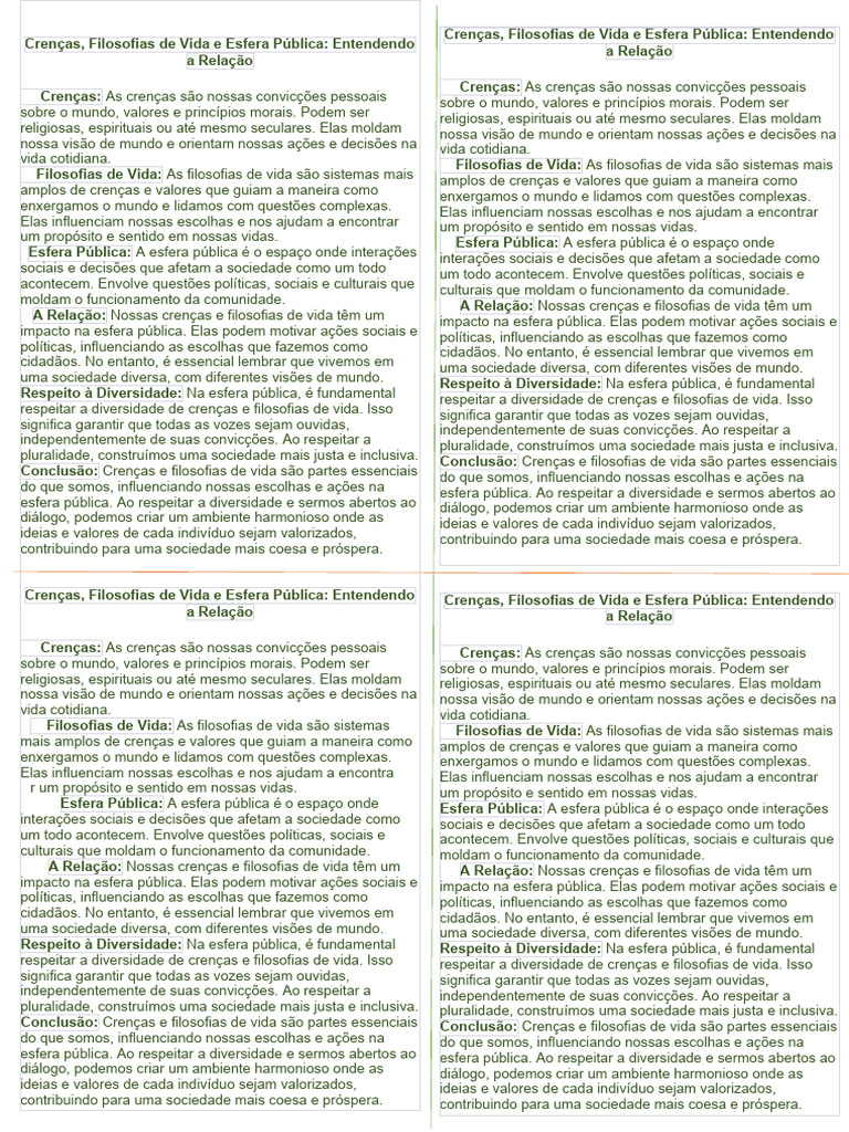 Crenças e Filosofias na Esfera Pública | PDF
